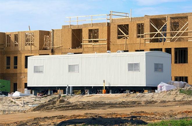 office trailers and equipment rental at a construction site in Live Oak